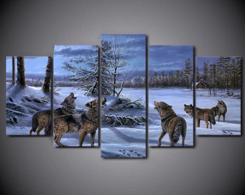 Tableau Loup Meute